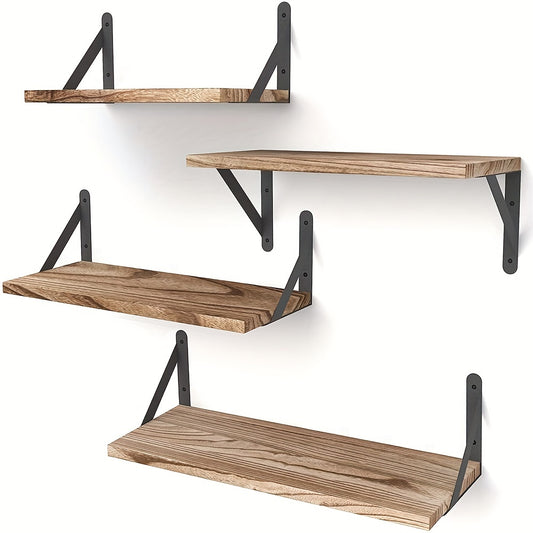 4-pack wooden wall shelf set